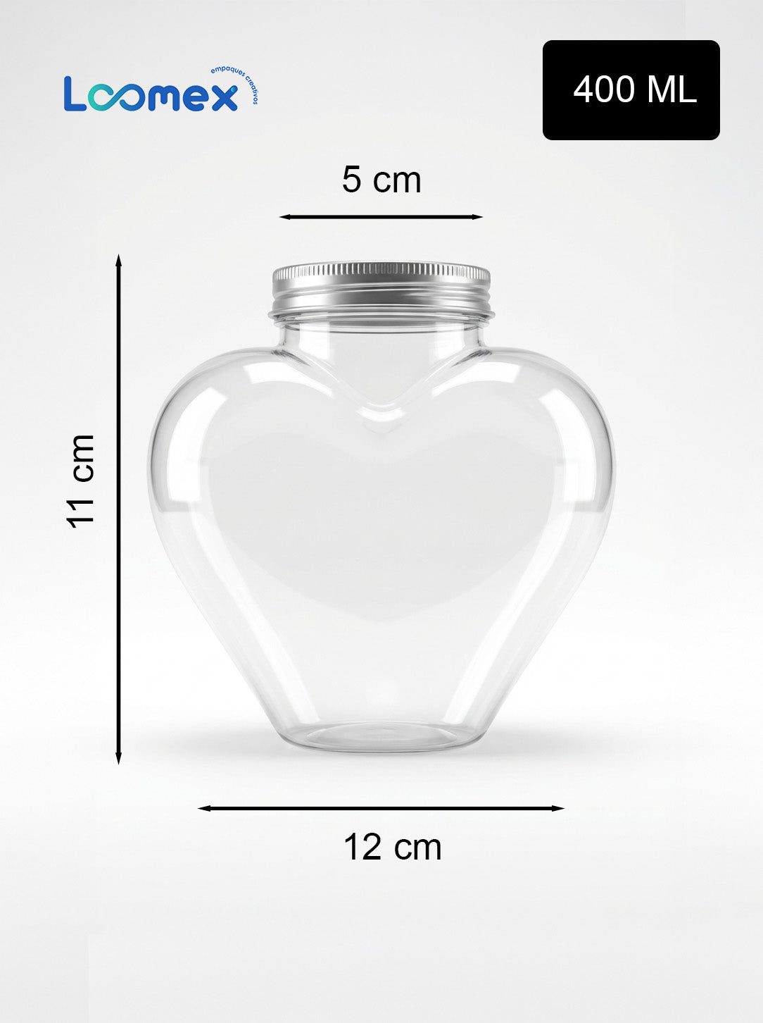  Paquete Envase Corazón 400ml